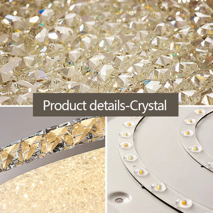 DecorBites™ Crystal Round Ceiling Lamp Elegant LED Lighting for Bedroom & Living Room