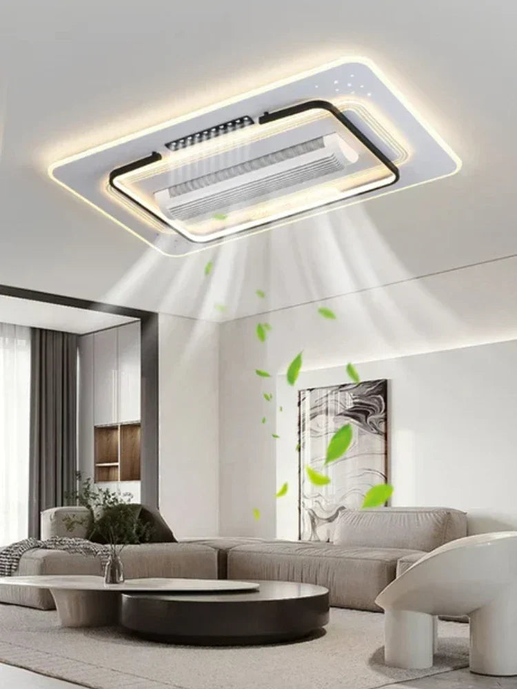 DecorBites™ Bladeless LED Ceiling Fan Light: Modern Invisible Fan Lamp for Bedroom & Living Room