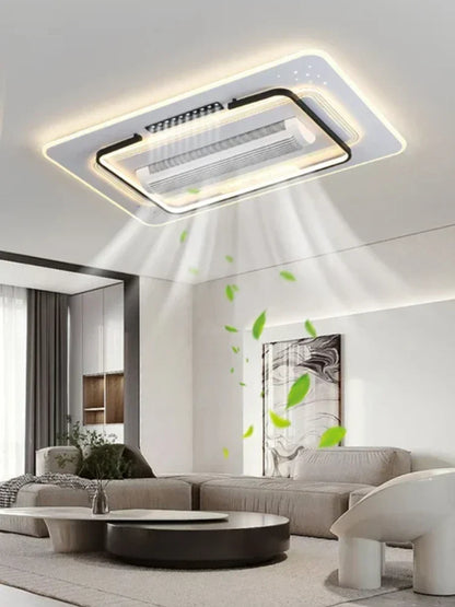 DecorBites™ Bladeless LED Ceiling Fan Light: Modern Invisible Fan Lamp for Bedroom & Living Room