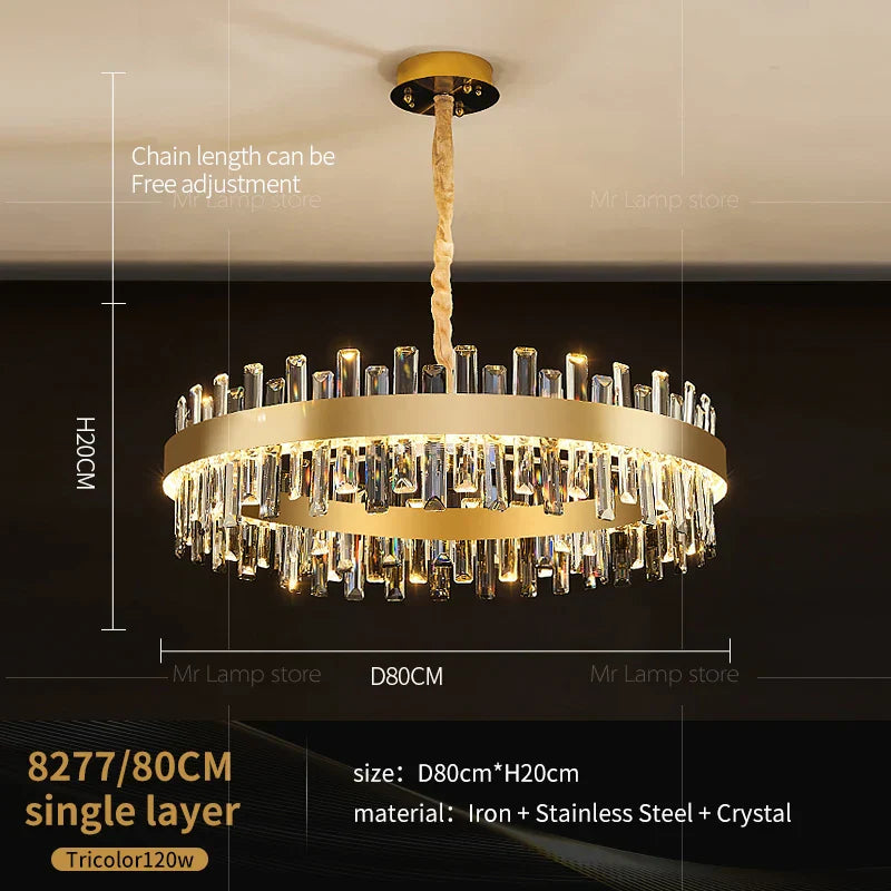 DecorBites™ Crystal Chandelier for Living Room Bedroom Dining - Energy-saving Light Luxury Lamps