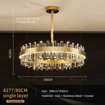 DecorBites™ Crystal Chandelier for Living Room Bedroom Dining - Energy-saving Light Luxury Lamps