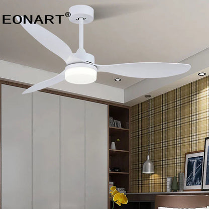 مروحة سقف DecorBites™ بشفرات بلاستيكية أنيقة مقاس 52 بوصة مع مصباح وجهاز تحكم عن بعد