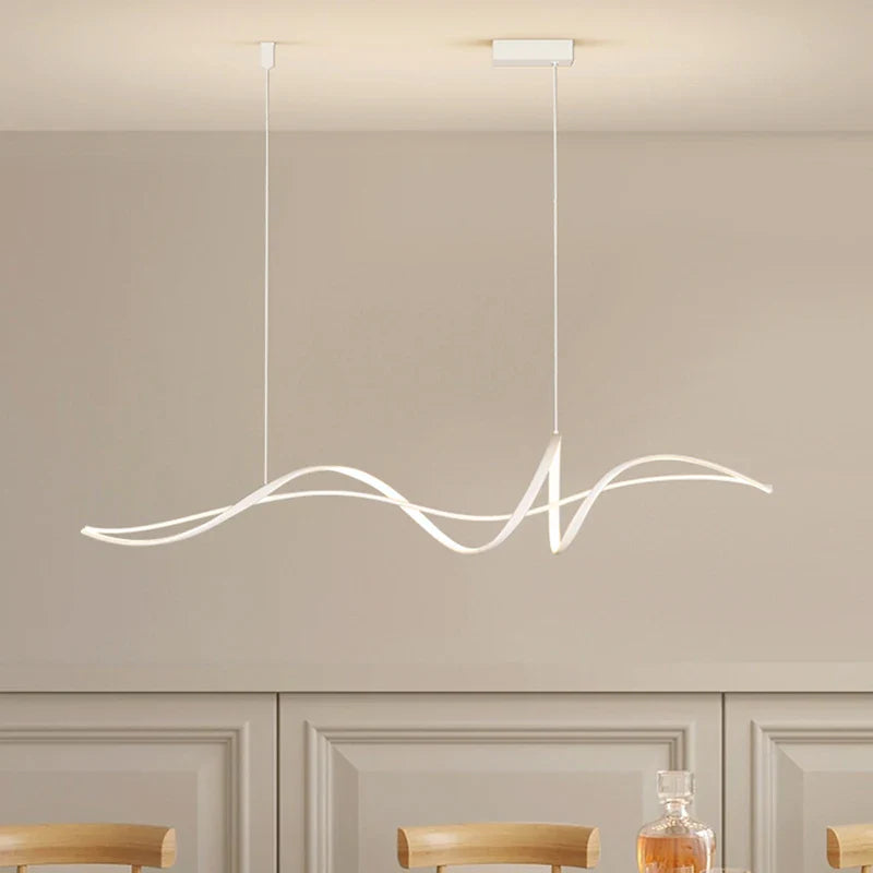 Modern Linear Acrylic Pendant Light in Gold or White