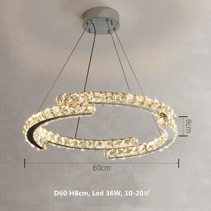 Lámparas colgantes LED de cristal DecorBites™ Accesorios modernos de lujo en acero cromado