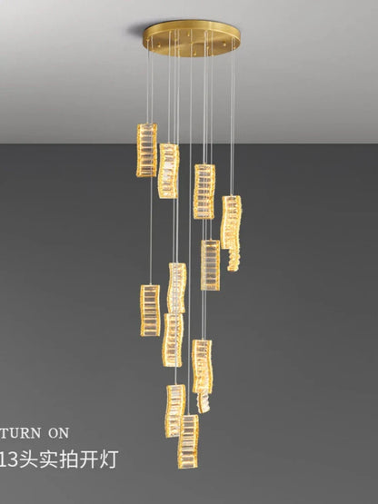 DecorBites™ Deluxe Crystal Spiral Slinglights for Hotel Lobby, Dining Room Decor