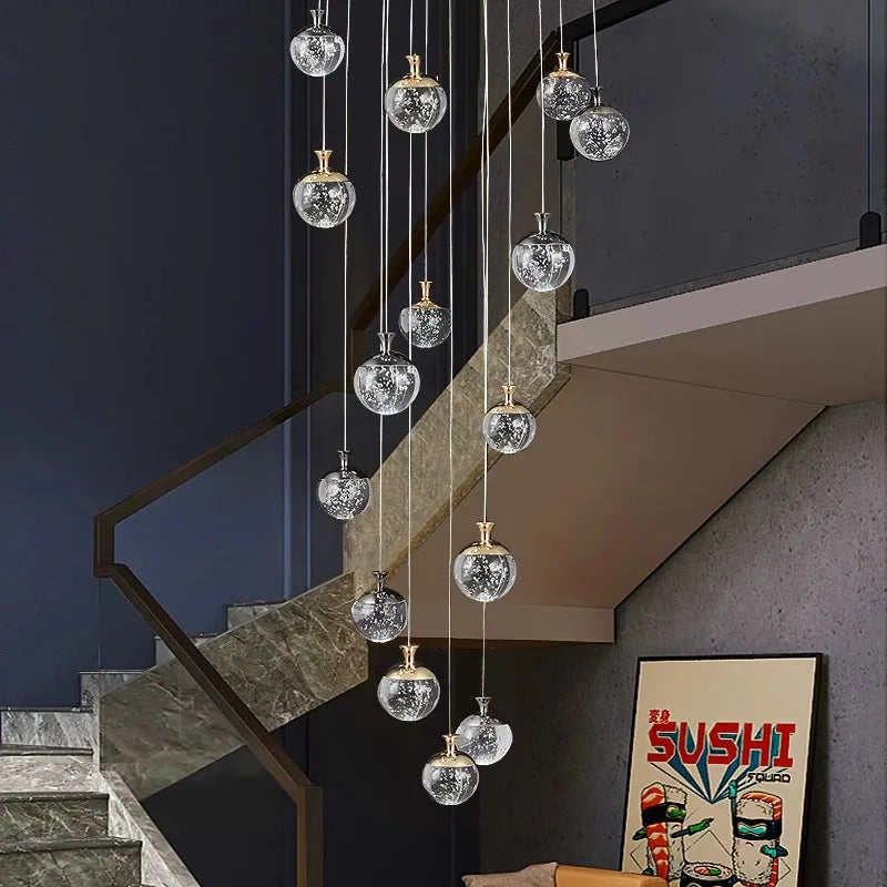 Lámpara colgante de cristal DecorBites™ para escalera, sala de estar o interior