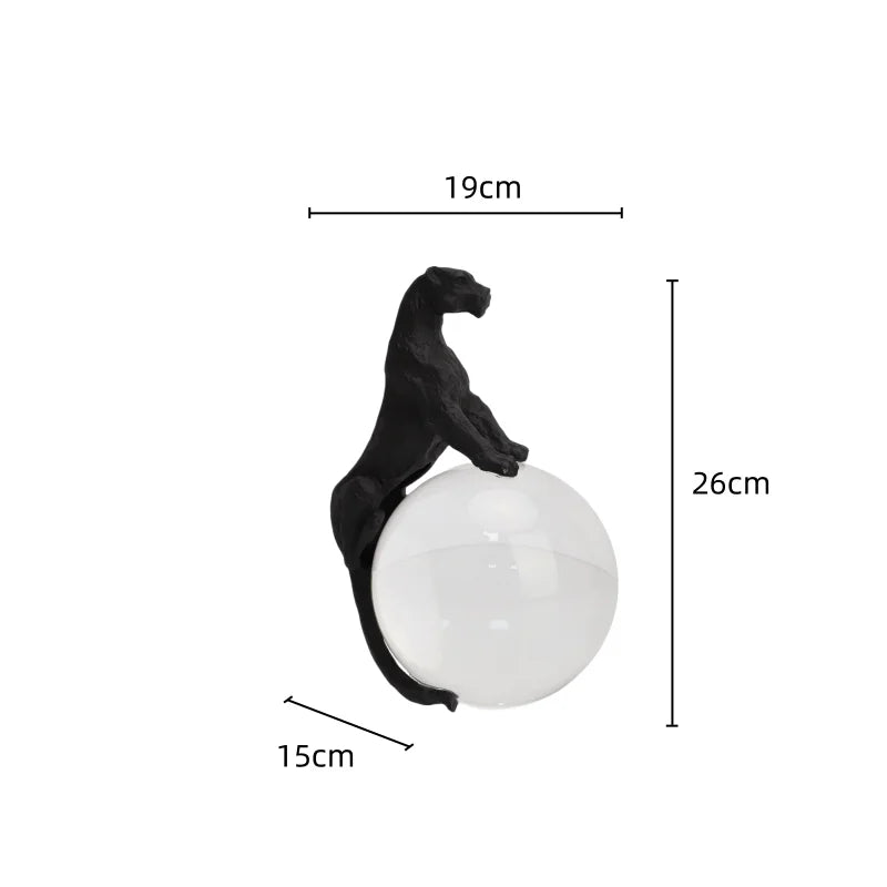 DecorBites™ Esculturas de animales de metal con forma de bola de cristal, figuras decorativas para el hogar