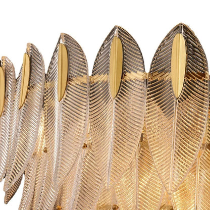 Lámpara colgante LED de lujo DecorBites™ con hojas de cristal para sala de estar moderna