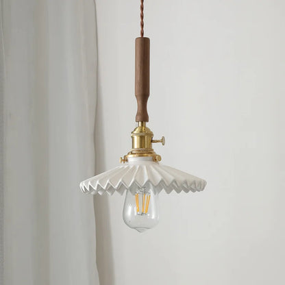 DecorBites™ Copper Ceramic LED Pendant Light with Knob Switch - 4w Bulb & Lamparas Colgante