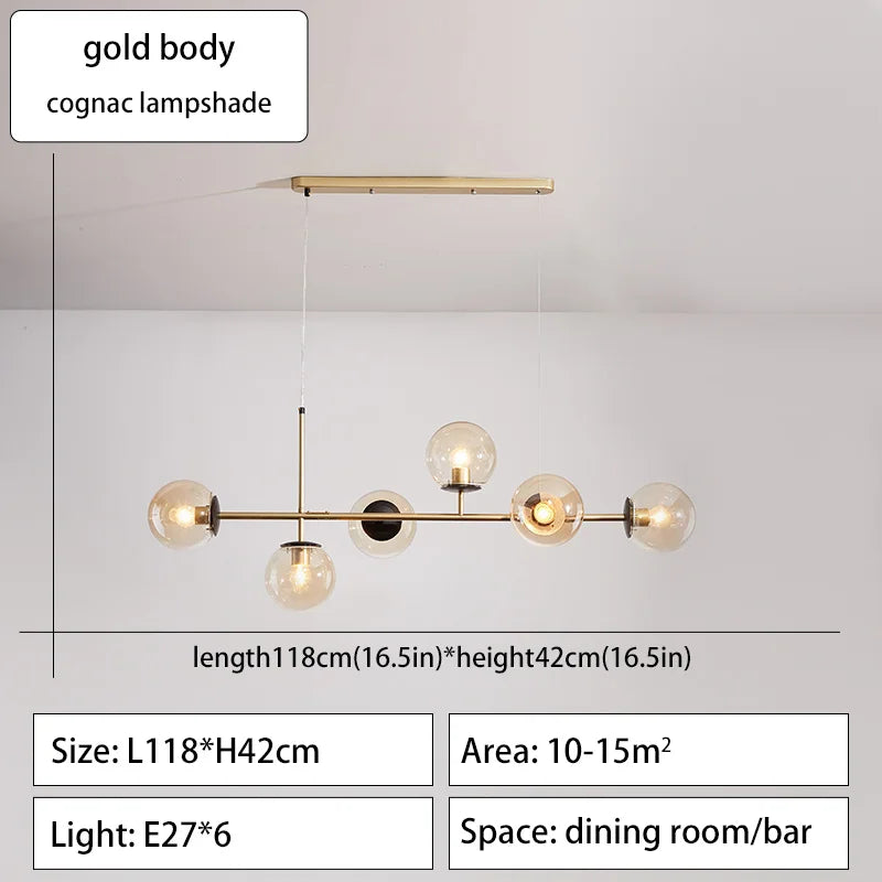 Lámpara de techo con bola de cristal DecorBites™ para cocina, comedor y sala de estar