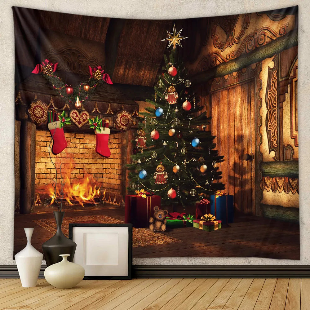 Decobites Christmas Tree Tapestry Wall Hanging for Festive Home Decor