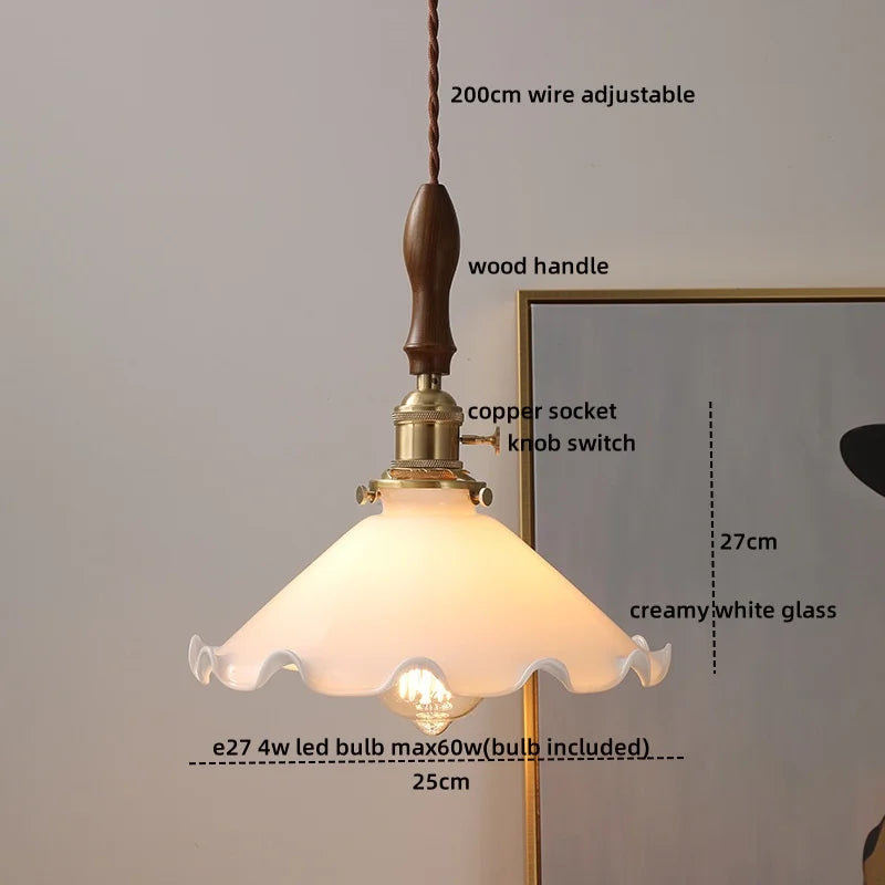 Decorbites™ Grüne Glas-LED-Hängeleuchte mit Drehschalter, Kupferleuchter