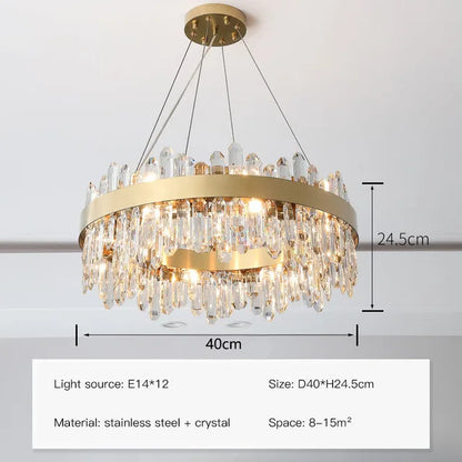 Lámpara de araña de cristal de lujo DecorBites™: Elegante lámpara colgante LED para interiores, ideal para dormitorio y comedor.