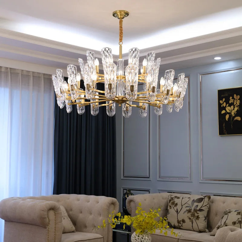 DecorBites™ Glass LED Ceiling Chandelier for Living Room Bedroom Restaurant Hotel Kitchen Luxe Lighting