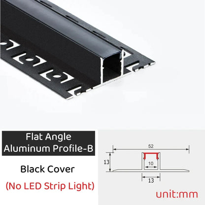 DecorBites™ Black LED Aluminum Profile for Invisible Ceiling Light Strip Bar