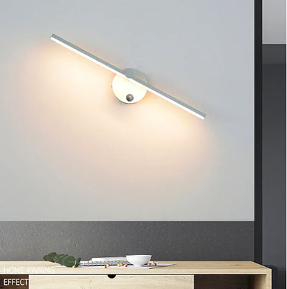 Aplique de pared lineal LED DecorBites™ con interruptor, rotación de 300°, 41 cm, diseño minimalista nórdico