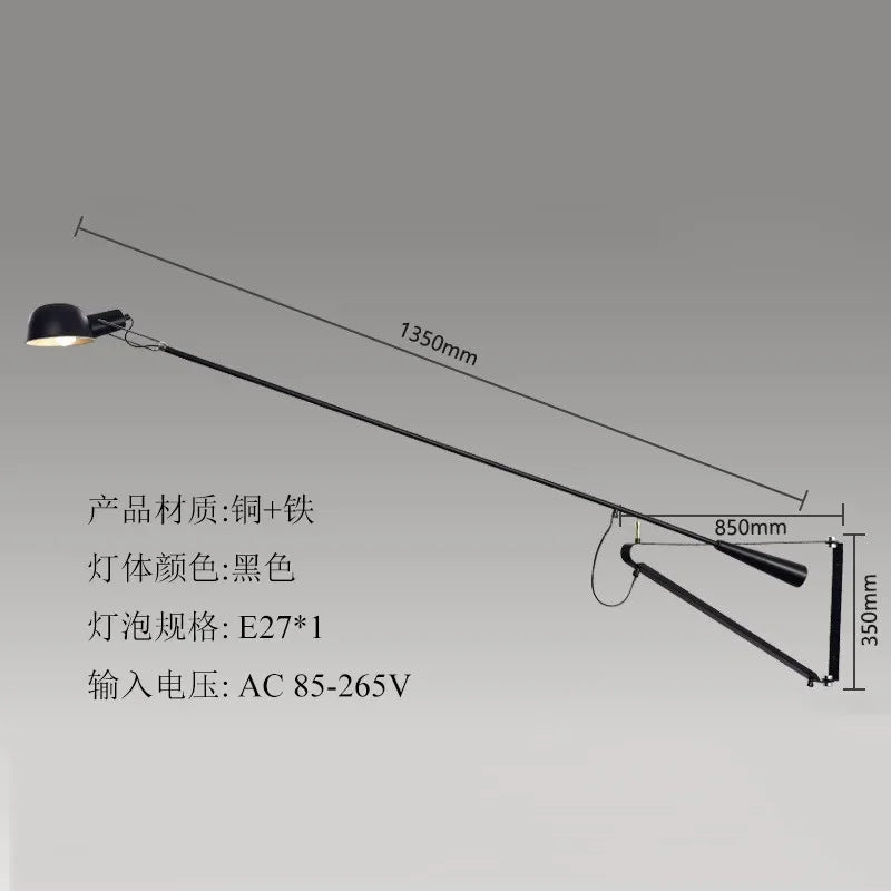 DecorBites™ Adjustable LED Wall Lamp Swing Arm Modern Light Fixture Black/White for Living Room