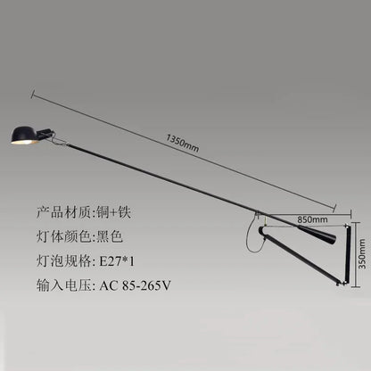 DecorBites™ Adjustable LED Wall Lamp Swing Arm Modern Light Fixture Black/White for Living Room