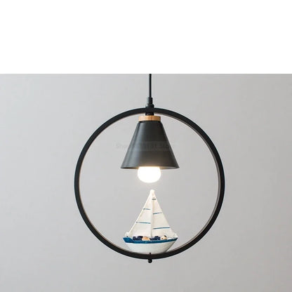 DecorBites™ Iron Ring Pendant Lights Nordic Modern Child Bedroom Hanging Lamps Led Bird Light E27