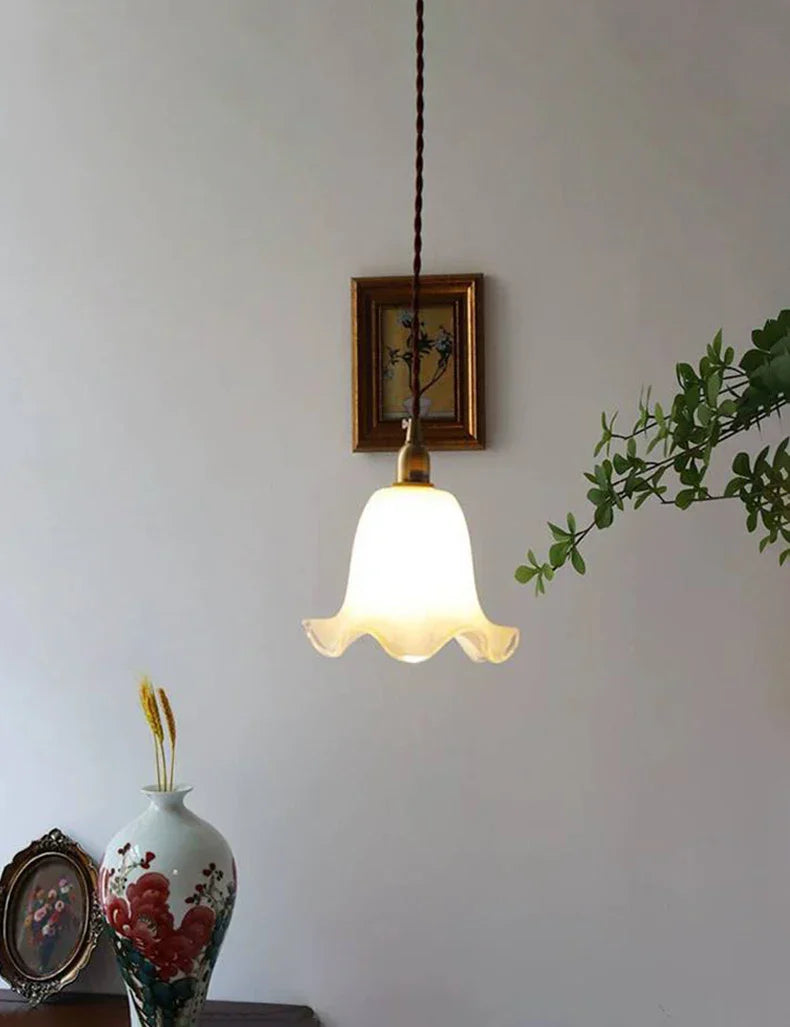 DecorBites™ Glass LED Pendant Lamp: Minimalist European Style, Retro Design, Luxury Brass Finish