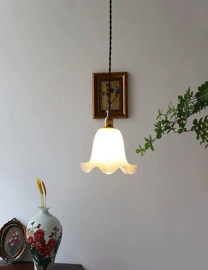 DecorBites™ Glass LED Pendant Lamp: Minimalist European Style, Retro Design, Luxury Brass Finish