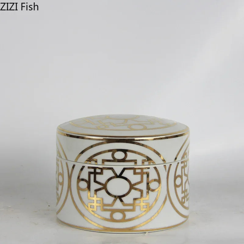 Conjunto de Tarros de Almacenamiento Geométricos de Oro Decorbites™
