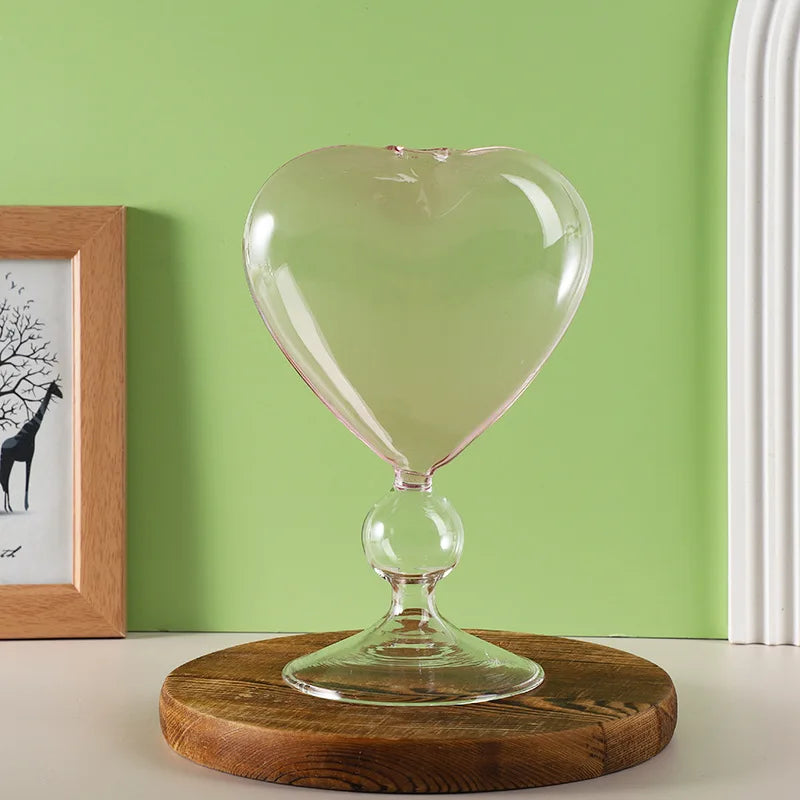 DecorBites™ Heart Shaped Glass Mug Set for Couples - Cocktail, Tea, Coffee, Beer Glassware Drinkware