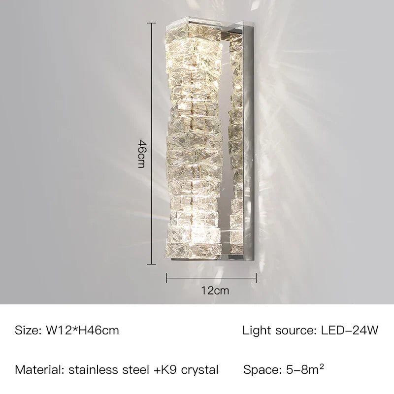 DecorBites™ Crystal Wall Lamp: Nordic LED Luxury Design, Art Gold/Chrome for Living Room, Bedroom