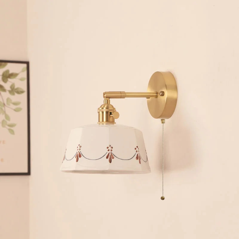 DecorBites™ LED Ceramic Wall Lamp - Pull Chain Switch, Rotating Up Down Light