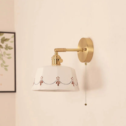 DecorBites™ LED Ceramic Wall Lamp - Pull Chain Switch, Rotating Up Down Light