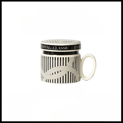 DecorBites™ Espresso Cups Ceramic Cup Personalized French Coffee Gift With Lid