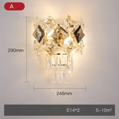 Aplique de pared DecorBites™ Crystal Gold de acero inoxidable con luz LED regulable