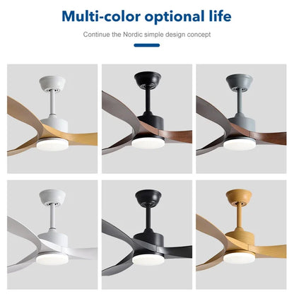 DecorBites™ 52" Pure Copper DC Ceiling Fan with Remote Control, ABS Blades, 35W LED Light