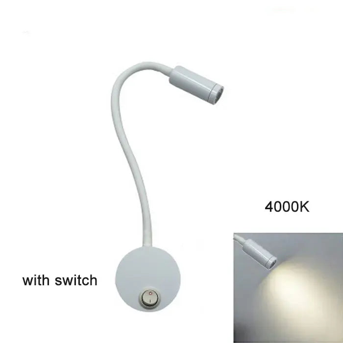 DecorBites™ Dimmable LED Wall Sconce Lamp for Bedroom, Living Room, Kids Room - 3W Adjustable Gooseneck Reading Light