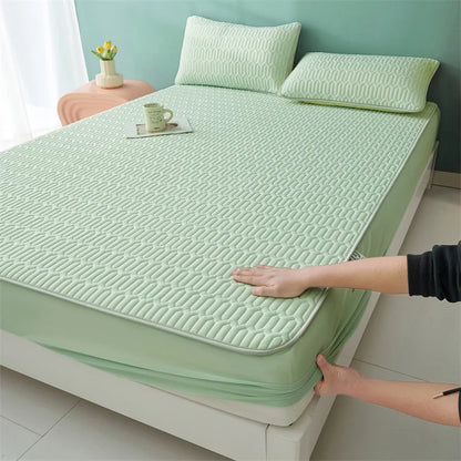 DecorBites™ Cute Cartoon Pattern Cooling Fitted Sheet with Natural Latex Fabric