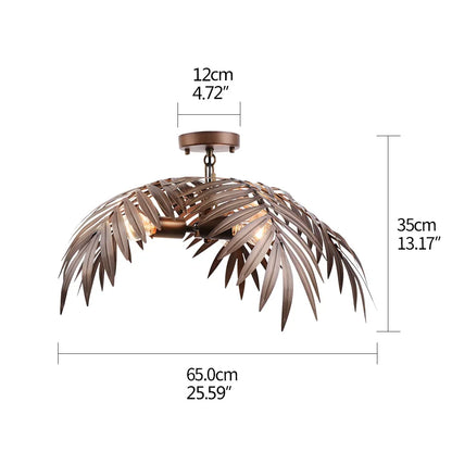 DecorBites™ Boho Coconut Leaf Chandelier: Coastal Tree Light for Loft, Restaurant, Island