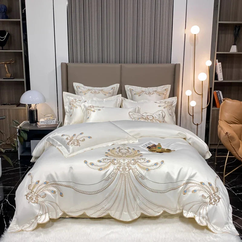 Gold Feather Cotton Bedding
