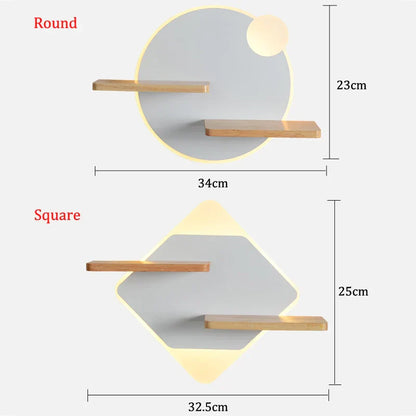 DecorBites™ LED Bedside Shelf Wall Lamp with USB Charger - Modern Minimalist Bedroom Reading Light