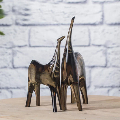 DecorBites™ Horse Couple & Foal Sculpture Set - Abstract Animal Ornaments for Home Decor