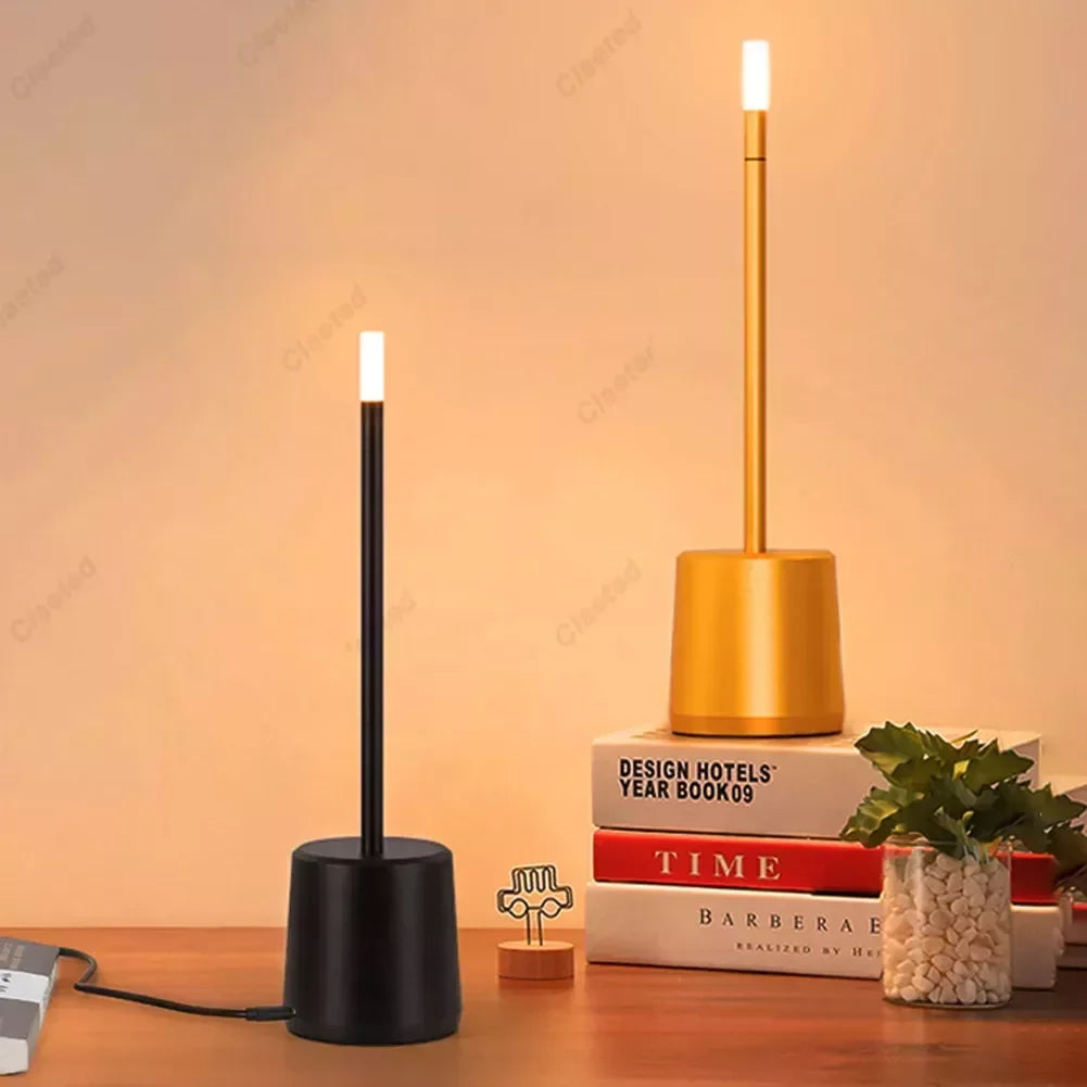 DecorBites™ LED Touch Table Lamp for Home, Hotel, Restaurant - Stepless Dimming, Battery Powered