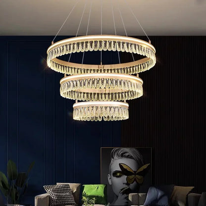 Lámpara de araña LED de cristal moderna DecorBites™ 2024 para decoración de sala de estar y comedor