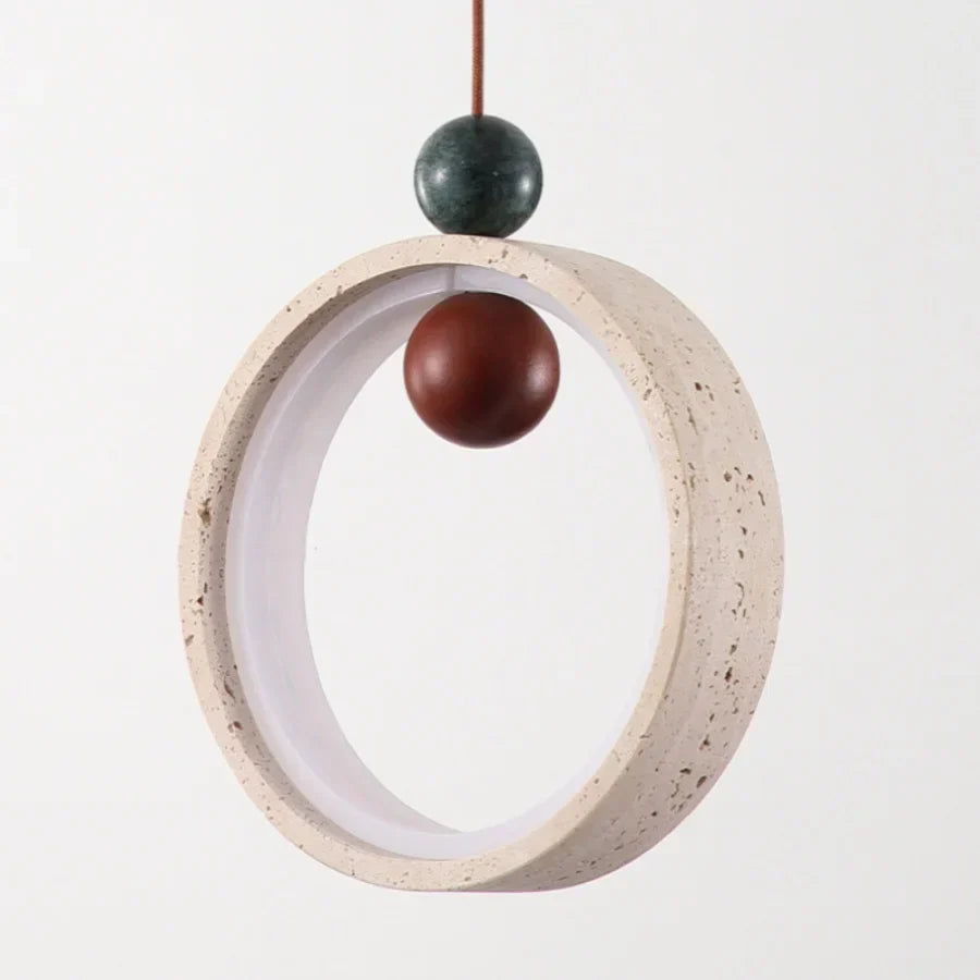 ديكوربايتس™ مصباح معلق LED قابل للتعديل - تركيبات خشبية رخامية باللون الأصفر من الرخام بتصميم نورديك الحديث