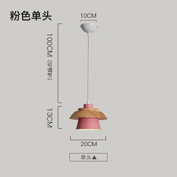 Nordic Macaron Wood Pendant Light