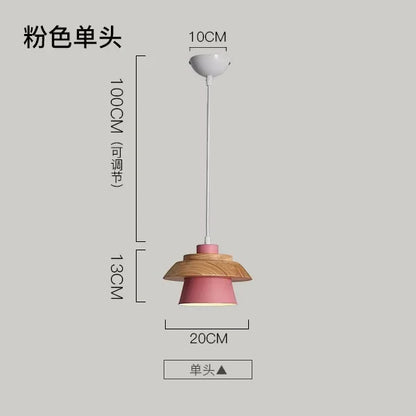 Nordic Macaron Wood Pendant Light