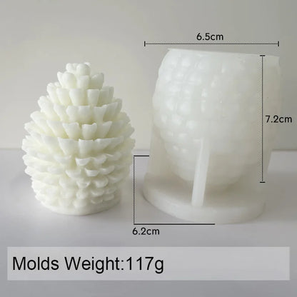 3D Pine Cone Candle Silicone Mold DIY Multicavity Pine Nut Resin Soap Making Set Chocolate Cake Ice Mould Christmas Decor Gift