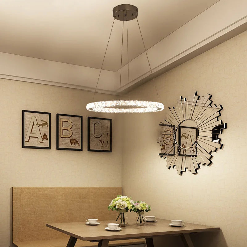 Decorbites™ Lámpara de Araña de Cristal LED Gold Gloss para Sala de Estar de Lujo Moderno