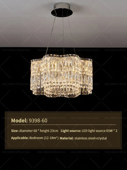 DecorBites™ Crystal Luxe Chandelier for Modern Living Room, High-End Restaurant Light
