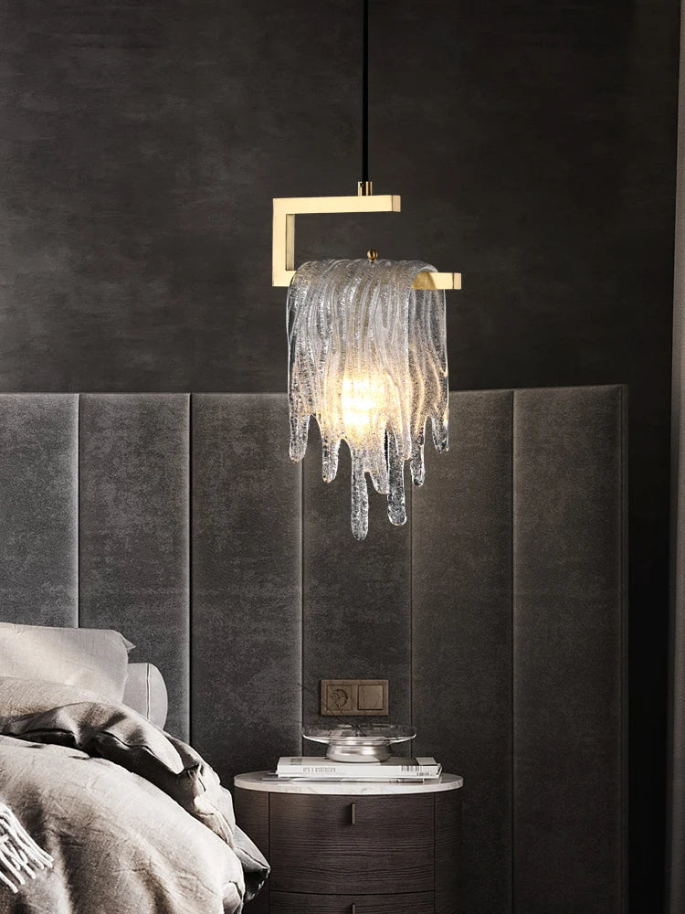 DecorBites™ Icicle Glass Pendant Light for High-End Bedroom & Living Room Decor