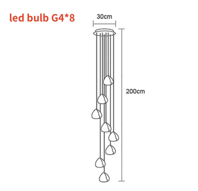 Lámpara de araña LED nórdica DecorBites™ Crystal Ball: Iluminación decorativa moderna para escaleras