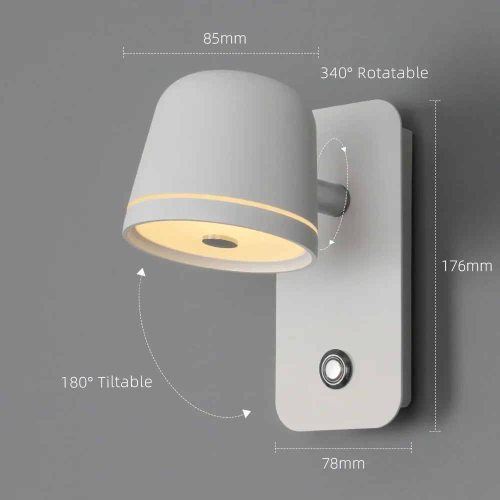 DecorBites™ LED Wall Lamp: Touch Dimmer, Adjustable 3-CCT Brightness Wall Sconce
